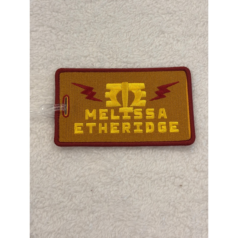 Melissa Etheridge Embroidered Luggage Tag Gold‎ Maroon Music Tour Memorabilia
